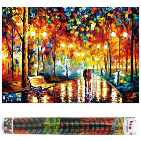 Set de broderie cu diamante 5D, 30x40cm, model Alee in parc [16]