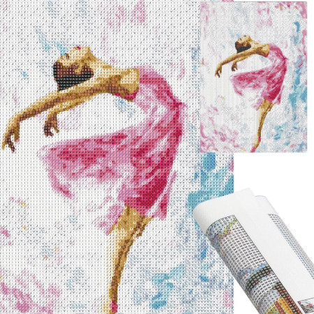 Set de broderie cu diamante 5D, 30x40cm, model Balerina [18]