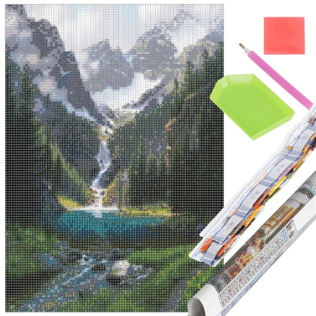 Set de broderie cu diamante 5D, 30x40cm, model Cascada [18]