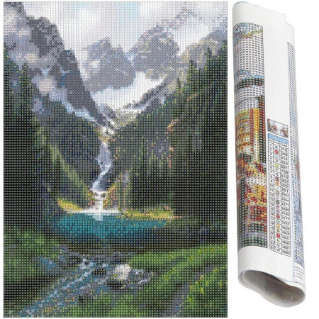 Set de broderie cu diamante 5D, 30x40cm, model Cascada [16]