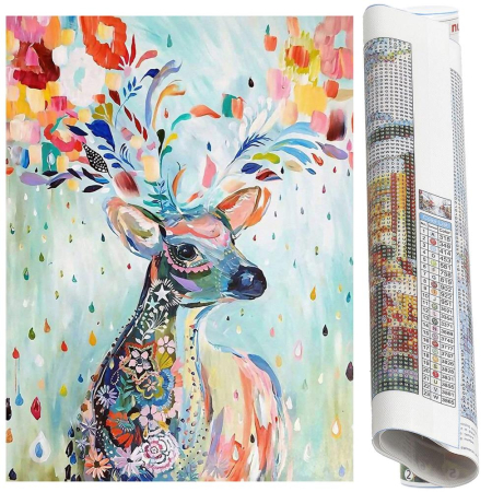 Set de broderie cu diamante 5D, 30x40cm, model Cerb [18]