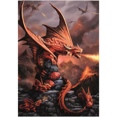 Set de broderie cu diamante 5D, 30x40cm, model Dragon cu pui [15]