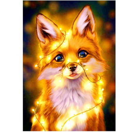 Set de broderie cu diamante 5D, 30x40cm, model Vulpe [15]