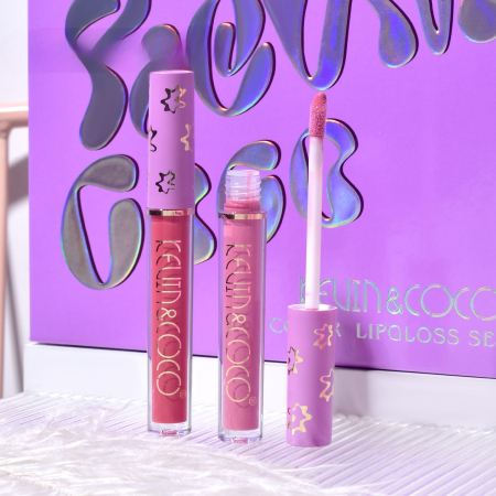 Set de Buze, KEVIN COCO, Violet Girl, 6 Lip Gloss-uri, 17 x 14.8 x 2.9 cm, Roz/Rosu/Mov [5]