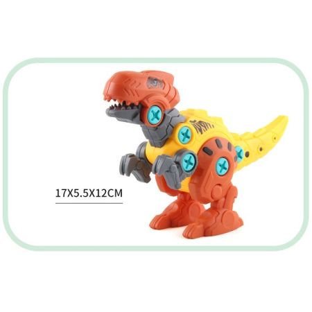 Set de Constructie/Asamblare, , 4 Dinozauri, cu Bormasina Electrica, Baterii 2 x AA, Surubelnita si Cutie Depozitare, 22.5 x 14.5 x 15 cm, Multicolor [9]