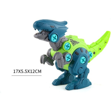 Set de Constructie/Asamblare, , 4 Dinozauri, cu Bormasina Electrica, Baterii 2 x AA, Surubelnita si Cutie Depozitare, 22.5 x 14.5 x 15 cm, Multicolor [7]