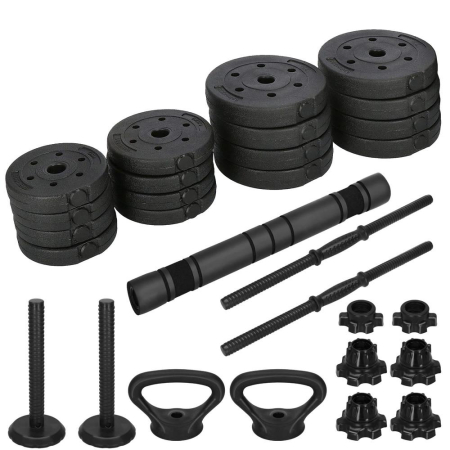 Set de greutati multifunctionale transformabil in gantere, kettlebell, haltera, total 19 kg [2]