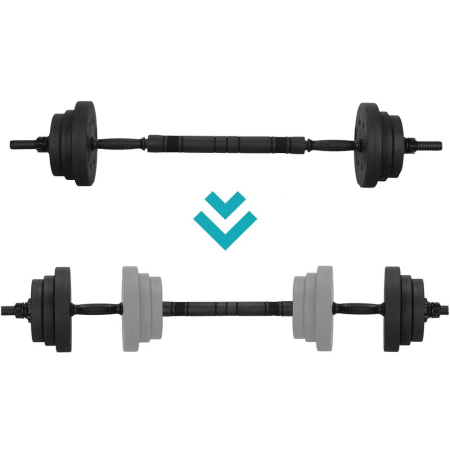 Set de greutati multifunctionale transformabil in gantere, kettlebell, haltera, total 19 kg [19]