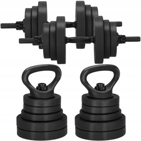 Set de greutati multifunctionale transformabil in gantere, kettlebell, haltera, total 40 kg [10]
