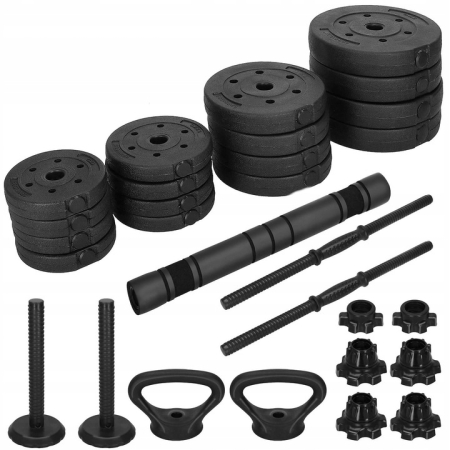 Set de greutati multifunctionale transformabil in gantere, kettlebell, haltera, total 40 kg [3]