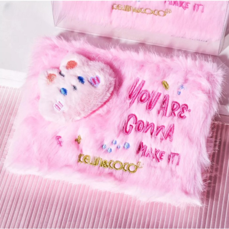 Set de Machiaj Kevin&Coco, 6 culori Blush, Husa Pufoasa, Model Pisicuta, 17.3x12.5x5 cm, Multicolor [5]