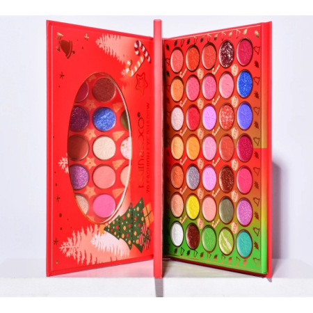 Set de Machiaj Kevin&Coco, 70 de Culori, Paleta de Farduri, Model Merry Christmas, Oglinda Ovala, 22.3x17.2x1.9 cm, Multicolor [5]