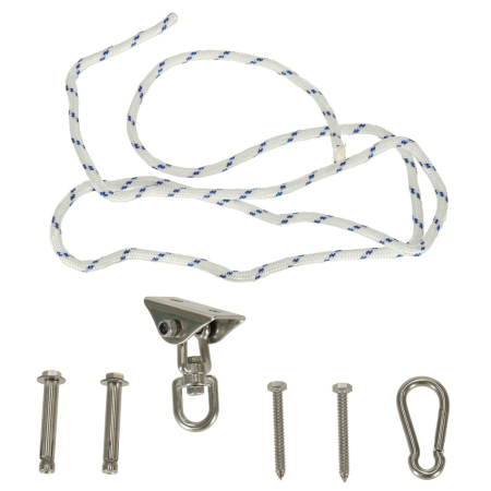 Set de montaj pentru hamac sau leagan – suport tavan, sfoara 196 cm, rotire 360°, 300 kg [4]