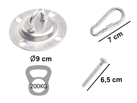 Set de montaj pentru leagan sau hamac – suport tavan, lant 150 cm, otel zincat [1]