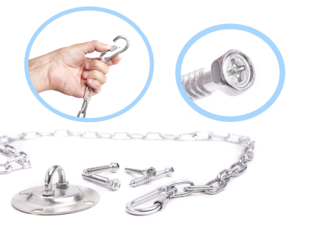 Set de montaj pentru leagan sau hamac – suport tavan, lant 150 cm, otel zincat [2]