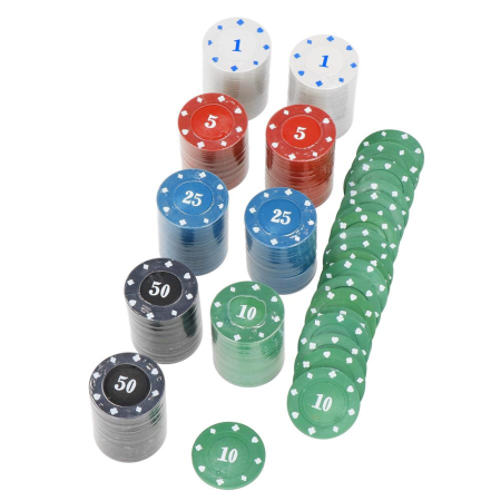 Set de Poker Complex cu 200 de jetoane, covoras verde, 2 seturi de carti, in cutie metalica [8]