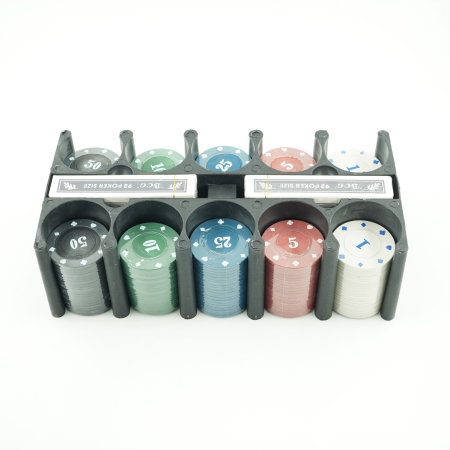 Set de Poker Complex cu 200 de jetoane , Include 2 seturi de carti, Texas Hold`em set, portabil, cutie depozitare [1]