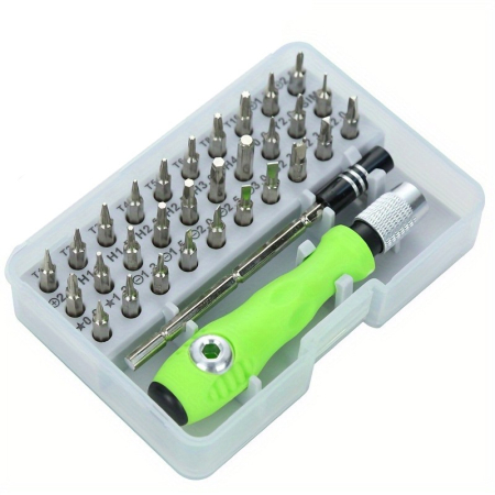 Set Surubelnite 32-in-1 cu Clichet, 30 Capete Cromate, Extensie si Maner Verde - ORIGINAL DEALS [9]