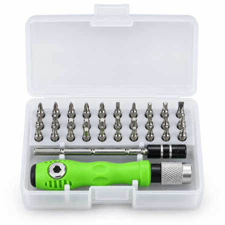 Set Surubelnite 32-in-1 cu Clichet, 30 Capete Cromate, Extensie si Maner Verde - ORIGINAL DEALS [1]