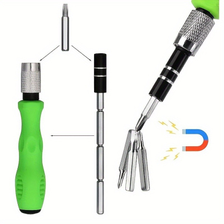 Set Surubelnite 32-in-1 cu Clichet, 30 Capete Cromate, Extensie si Maner Verde - ORIGINAL DEALS [8]