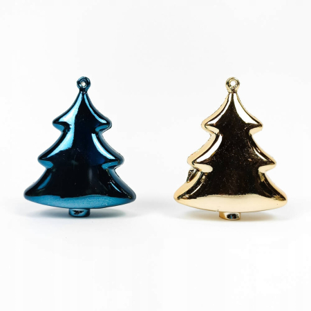 Set decoratiuni Craciun, 44 piese, cu globuri, ghirlanda si varf de brad, albastru si auriu [3]