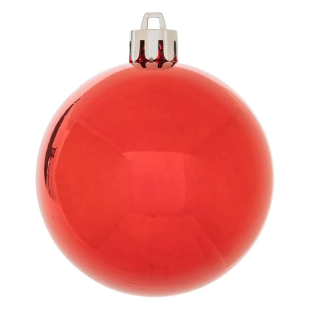 Set decoratiuni Craciun, 44 piese, cu globuri, ghirlanda si varf de brad, rosu si alb [8]