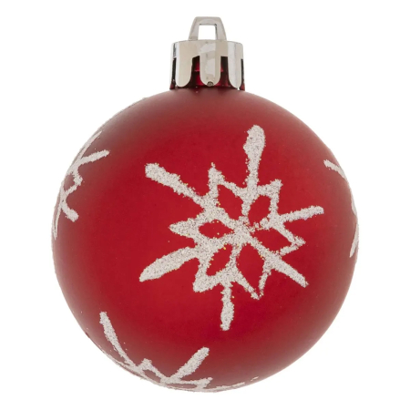 Set decoratiuni Craciun, 44 piese, cu globuri, ghirlanda si varf de brad, rosu si alb [9]