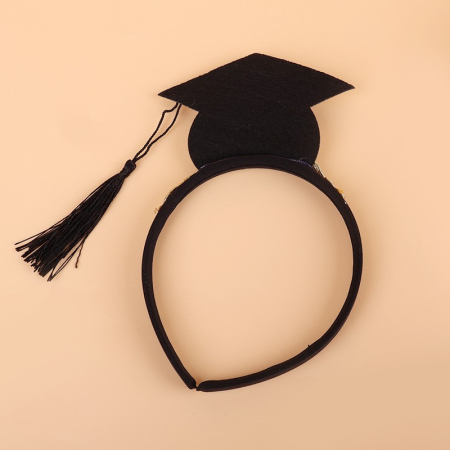 Set din 2 Piese pentru Absolvire, , Panglica si Coronita, Model I Graduated, Negru [7]