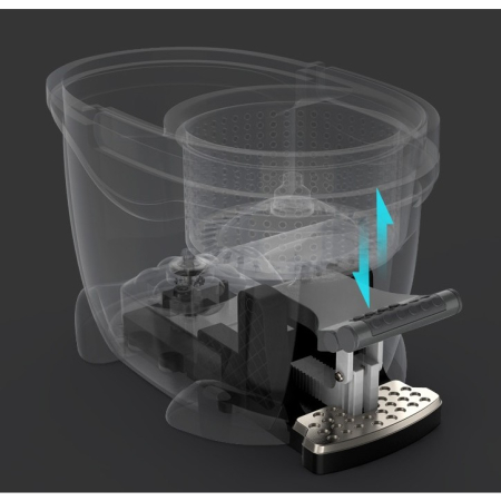 Set Galeata cu Pedala si Mop Rotativ 360°, , Cu Actiune Centrifuga x4, Pentru Uz Casnic, Maner din Otel Inoxidabil Telescopic, 2 Capte din Bumbac, 46x30x28 cm, Verde Matcha [4]