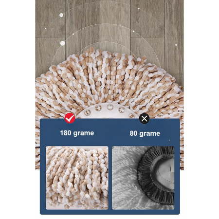 Set Galeata si Mop Rotativ 360°, , Cu Dubla Actiune Centrifuga, Pentru Uz Casnic, Maner din Otel Inoxidabil Telescopic, 2 Capte din Bumbac, 46x27x29 cm, Roz [4]