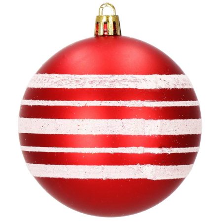 Set globuri de Craciun, 16 bucati, 8cm, 8 modele, rosu alb [2]