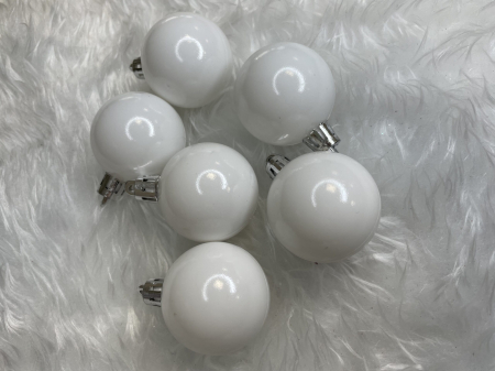 Set globuri de Craciun, 20 bucati, 3 modele, 4cm, alb [17]