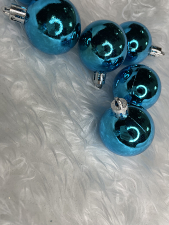 Set globuri de Craciun, 20 bucati, 3 modele, 4cm, albastru [14]