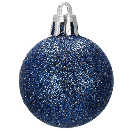 Set globuri de Craciun, 20 bucati, 3 modele, 4cm, albastru inchis [1]