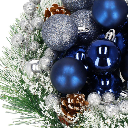 Set globuri de Craciun, 20 bucati, 3 modele, 4cm, albastru marin [4]