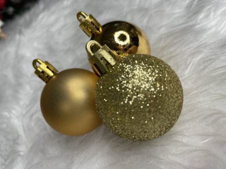Set globuri de Craciun, 20 bucati, 3 modele, 4cm, auriu [16]