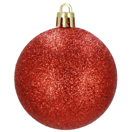 Set globuri de Craciun, 20 bucati, 3 modele, 4cm, rosu [4]