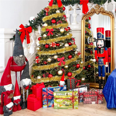 Set globuri de Craciun, 20 bucati, 3 modele, 4cm, rosu [8]