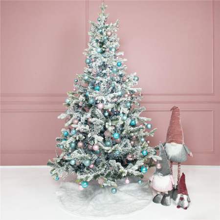 Set globuri de Craciun, 20 bucati, 3 modele, 4cm, roz [9]