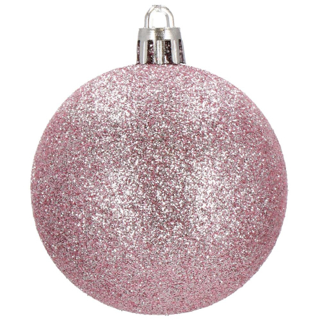 Set globuri de Craciun, 20 bucati, 3 modele, 4cm, roz [3]