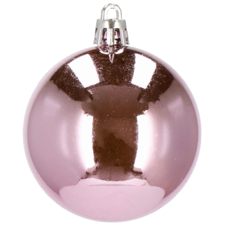 Set globuri de Craciun, 20 bucati, 3 modele, 4cm, roz [4]