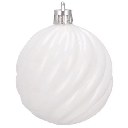 Set globuri de Craciun, 20 bucati, 5 modele, 6cm, alb [5]