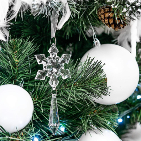 Set globuri de Craciun, 20 bucati, 5 modele, 6cm, alb [13]