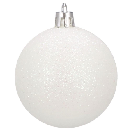 Set globuri de Craciun, 20 bucati, 5 modele, 6cm, alb [3]