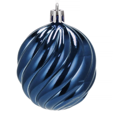 Set globuri de Craciun, 20 bucati, 5 modele, 6cm, albastru inchis [7]
