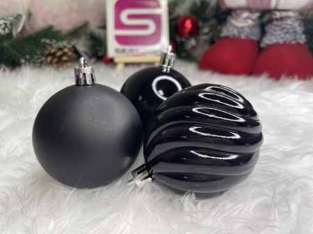 Set globuri de Craciun, 20 bucati, 5 modele, 6cm, negru [21]