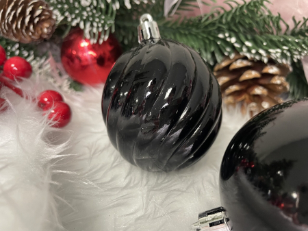 Set globuri de Craciun, 20 bucati, 5 modele, 6cm, negru [23]