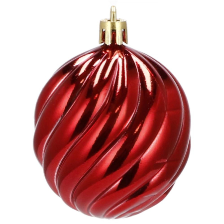 Set globuri de Craciun, 20 bucati, 5 modele, 6cm, rosu [3]