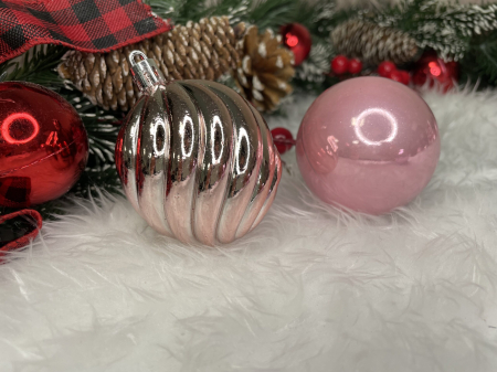 Set globuri de Craciun, 20 bucati, 5 modele, 6cm, roz [22]