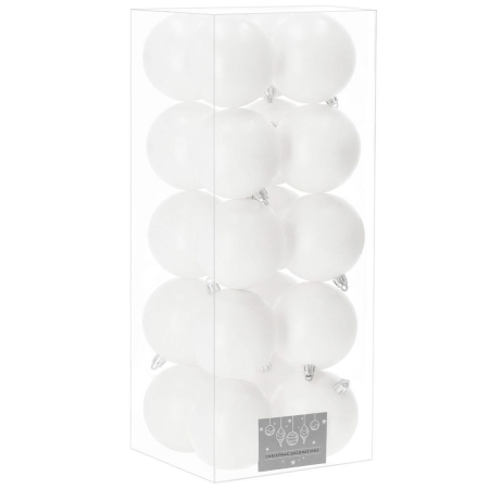 Globuri de Craciun - Set globuri de Craciun, 20 bucati, 8cm, alb mat